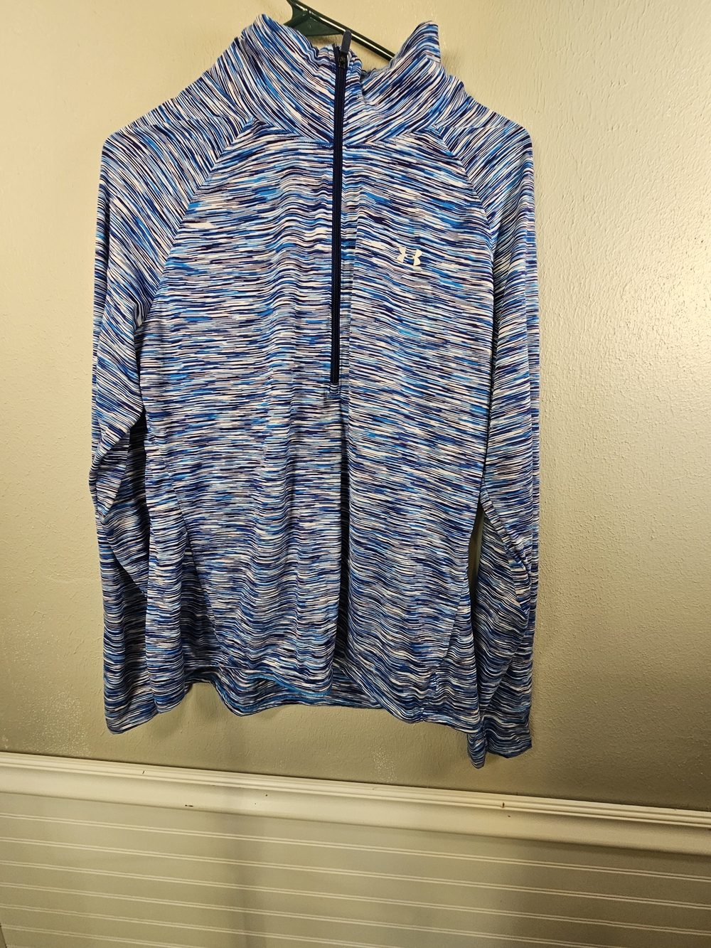 Under Armour Blue Striped Quarter-Zip Hoodie